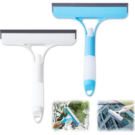 Nettoyant vitres 3 en 1 avec flacon et grattoir pour voiture, bleu et blanc, un accessoire fonctionnel pour la maison et la cuisine.-AquaForge (1/5)