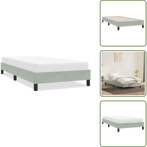 Bettgestell ohne Matratze Hellgrau 80x210 cm Samt - Bettgestell - Bettgestelle - Bettrahmen - Bett (1/5)