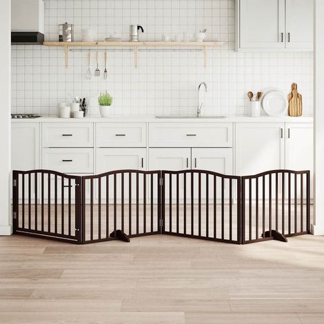 Barrière pour chiens avec porte 4 panneaux bois de peuplier vidaXL
