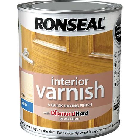Ronseal Interior Varnish Quick Dry Satin Clear Finish - 750ml (1/3)