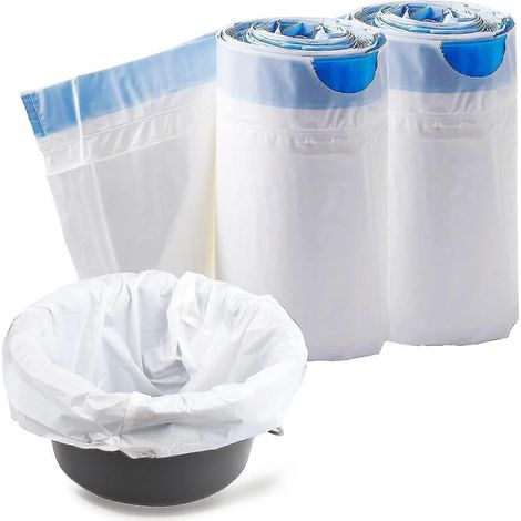Lot de 50 sacs poubelle jetables pour toilettes de chevet adultes, sacs à déchets jetables pour chaise percée, sacs de toilette portables, camping (1/5)