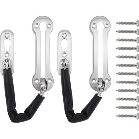 Serrure de porte à chaîne, 2 pièces antivol en acier inoxydable Serrure de porte de sécurité pour la famille, l'hôtel et l'appartement (1/5)