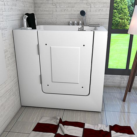 Sitzwanne Whirlpool Badewanne mit Tür S02WP-TH-A 78x100cm (1/5)