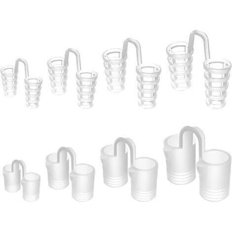 Sollbry Dilatateur Nasal Dispositif Anti Ronflement Efficace, Lot de 8 Écarteur Nasal de Réduction des Ronflements Réutilisable, Pince-Nez pour Améliore Respiration Sommeil Confortable, 4 Tailles, 2 T