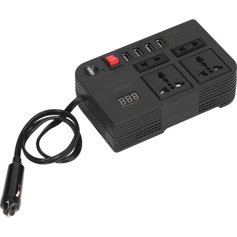 Onduleur sinus modifié 300W 12V vers 220V écran LCD pour voiture convertisseur multiprise USB chargeur auto (1/5)