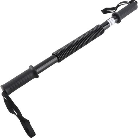Barre de musculation à ressort de 20 kg, noire, haute résistance, fiable, robuste et polyvalente, idéale pour le fitness. (1/5)