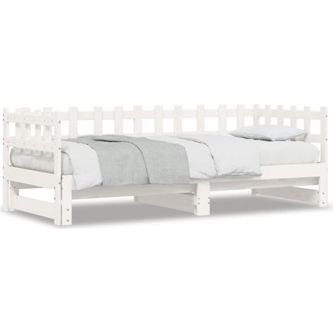 Maison Exclusive - Dormeuse Estraibile Bianca 2x(90x200) cm Legno Massello di Pino