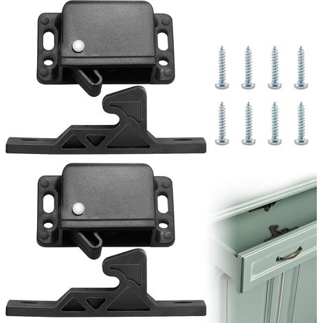 2 Stück Wohnmobil-Verriegelungen, Schubladenverriegelungen, zum Aufziehen, 4,5 kg, Kunststoff-Schranktürverriegelungen, Türstopperhalter mit Schrauben für Wohnmobil, Wohnwagen (1/5)