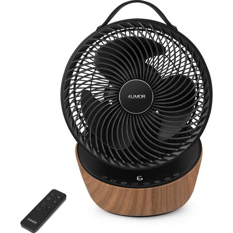 Ventilateur Ultra Silencieux 20dB avec Télécommande 1823m³/h Moteur DC 12 Vitesses 8h Minuterie 3D Oscillation Turbo Ventilateur de Table Circulateur d’Air pour Bureau Chambre, Noir (1/5)