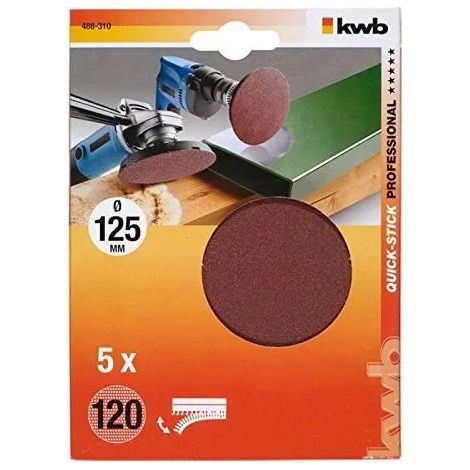 Discos de lijado kwb 488330 125 mm grano 40 5 unidades