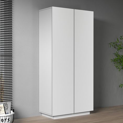 Armoire de bureau moderne H 166 cm blanc mat Essly (1/5)