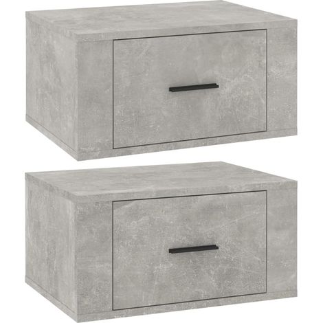 Comodini a Muro 2 pz Grigio Cemento 50x36x25 cm vidaXL (1/5)