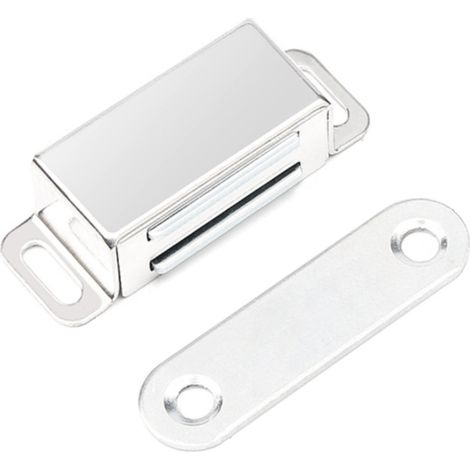 Loquet Magnétique - Fermeture Aimantée pour Porte Armoire Placard Tiroir - Force de Maintien 14 kg - Lot de 10 Pièces avec Plaquettes Métalliques (1/5)