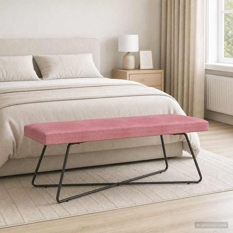 panchina Rosa 110 x 40 x 45 cm Velluto vidaXL