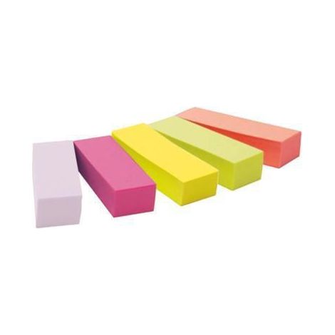 Post-it Marque-Pages En Papier, Pack de 5 Blocs, 15 mm x 50 mm, 100 Feuilles par Bloc, Couleurs Assorties - Pour Marquer, Surligner ou Codifier des Informations (1/4)