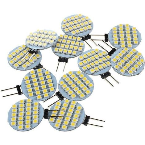 10x G4 Smd 24 Led Cabinet Marine Camper Car Ampoule Lampe 12v Lumière Blanche Chaude (1/5)