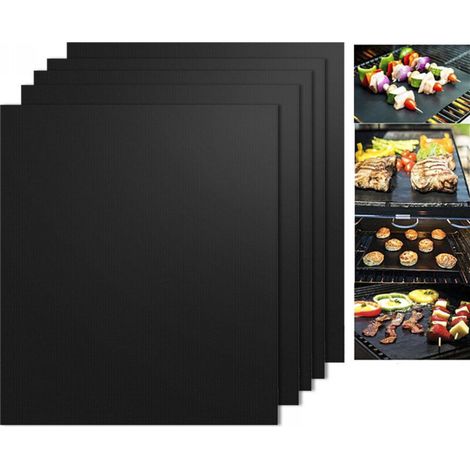 Grand tapis de cuisson en silicone étanche et antiadhésif - Antidérapant - Résistant à la chaleur - Protection de plan de travail (Noir,33 x 40 cm-4pcs) (1/4)