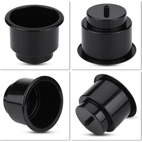 Porte-gobelet plastique universel noir pour bateau yacht camping-car maritime avec trou d'évacuation boisson bouteille canette (1/5)