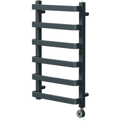 Milton Anthracite 800mm x 500mm Curved Digital Thermostatic Electric Heated Towel Rail (1/5)
