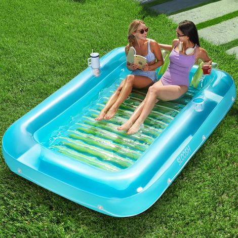 Matelas Gonflable 178 x 116 cm pour Piscine, Bain de Soleil pour Adultes, Flotteur de Piscine, Matelas Gonflable pour Adultes, divertissements d'été, fête Aquatique (Fleur Violette)