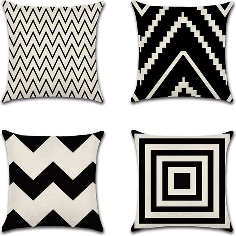 Lot de 4 housses de coussin motif géométrique moderne, 45 x 45 cm, pour décoration intérieure et canapé (1/5)