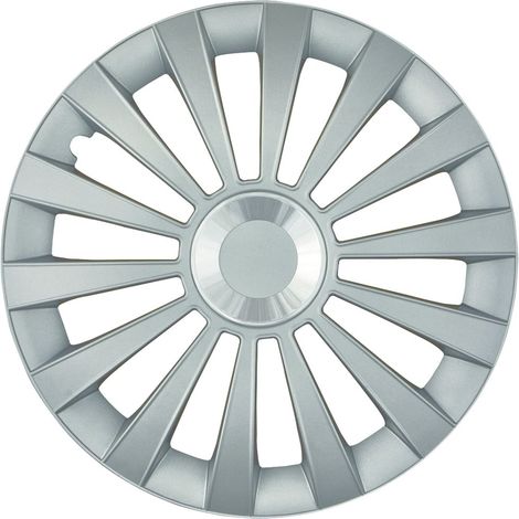 Cartrend Radzierblenden Meridian 38 cm (15 Zoll) silber 4 Stück