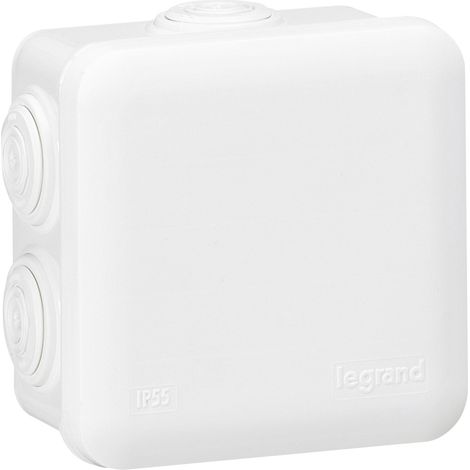 Legrand - Boîte de dérivation carrée - 80x80x45 mm - Fermeture par enclipsage - Blanc