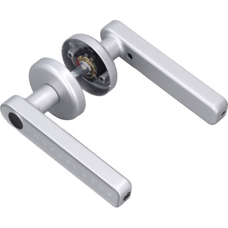 Serrure à empreinte digitale, serrure électronique à code, serrure de porte tactile intelligente pour la maison et le bureau, argent. (1/5)