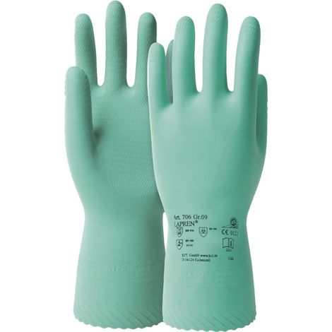 HONEYWELL 070609141E Chemikalienhandschuhe Lapren 706 Größe 9 grün EN 388, EN 37 (1/5)