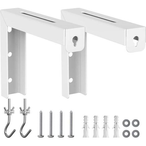 1 Support en L, Acier, Extension réglable, Crochet, Pour écran de projection mural ou plafond