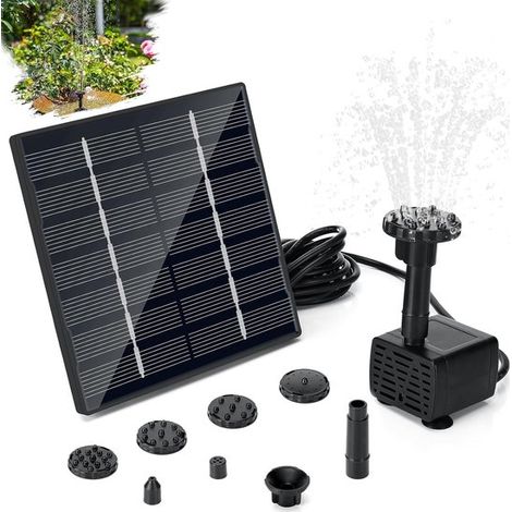 Solarpumpe – Springbrunnenpumpe – Gartendekoration – inklusive Sprinkler – 3 Meter Schläuche – Schwarz (1/5)