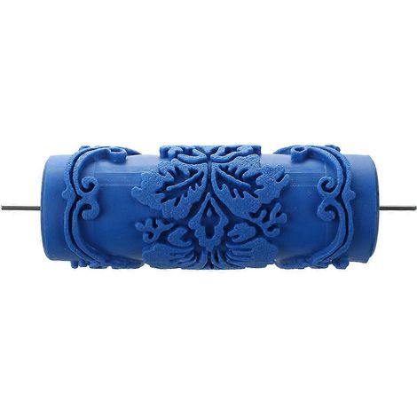 Rouleau à peinture à motifs décoratifs pour machines, fleurs / bleu 15 cm (1/5)
