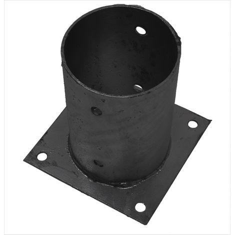 Runder Pfostenträger Schwarz auf Platte Ø10,1 x 15 cm – pro Stück (1/2)