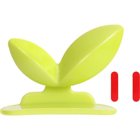 Lève-toilettes avec couvercle en forme de feuille verte, poignée de levage, adhésif, accessoire de toilette durable en plastique pour salle de bain. (1/5)