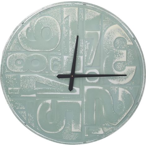 Metalluhr mit grünen Zahlen cmø70x3