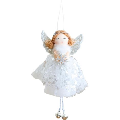 Ornement d'ange pour sapin de Noël avec clochettes, décoration festive pour petites filles (1/5)