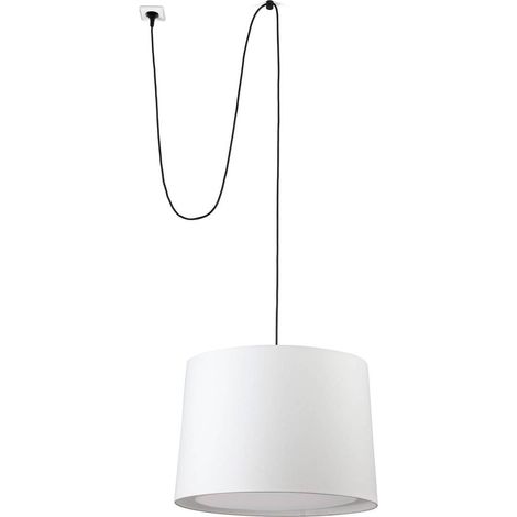 Faro CONGA Weiße zylindrische Pendelleuchte mit Stecker (1/2)