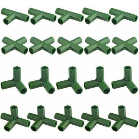 Lot de 20 connecteurs de cadre de jardinage résistants pour serre et plantes 11 mm, (1/4)