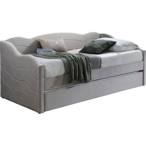 Letto divano a scomparsa 2 x 90 x 190 cm Velluto Beige - LENVIA
