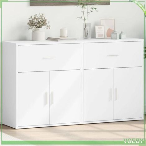 Buffet - 3276539 - blanc - bois d'ingénierie - lot de 2 (60 x 31 x 70 cm) (1/5)