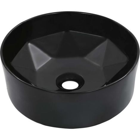 Lavabo en céramique noire 36x14 cm