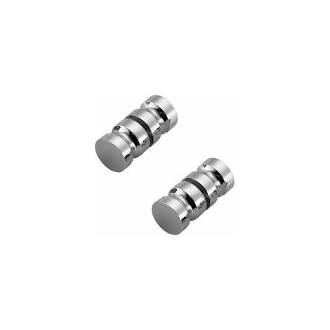 Lot de 2 boutons de porte de douche ronds en acier inoxydable 304 chromé poli – (1/4)