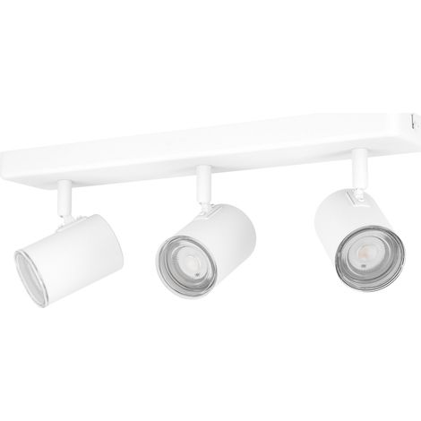 Spot Lineare Moderno Consuma 1 Acciaio Bianco 3 Luci Gu10 Ip44