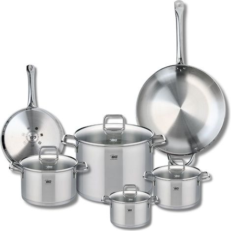 Ensemble de 2 Poêles de cuisson 24 et 32 cm et 4 faitouts 14, 16, 20 et 26 cm Elo Profi Citrin (1/5)