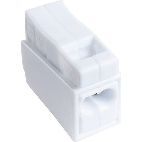 Borne de connexion blanche - 2 fils - Fil souple / fil rigide - Vendu par 100 - SIB (1/4)