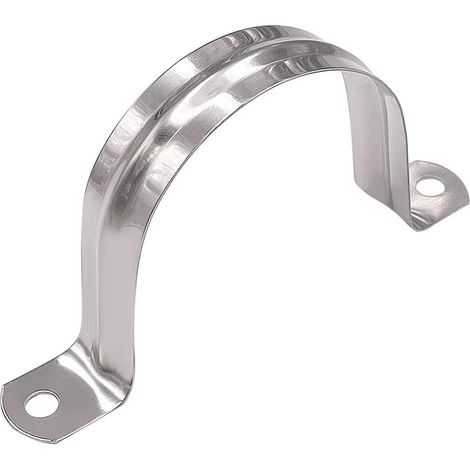 8 x Hose Clamps Clamp for Saddle Mounting Bracket Metal Strap Tube with Two Holes Conduit Fixed Hose Holder 110 mm (1/5)