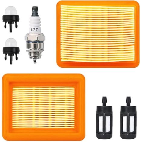 Kit Filtre à Air pour STIHL FS120 FS200 FS250 FS300 FS350 FR350 Débroussailleuse, Filtre a Air avec Bougie et Pompe Amorçage Accessoire FS 120 Filter 4134 141 0300 (1/4)