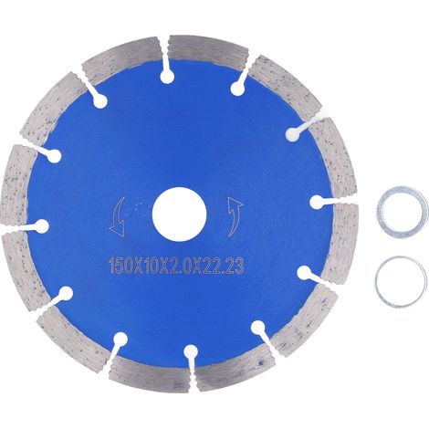 Lame de scie à sec segmentée en acier allié 65Mn pour marbre, diamètre 150x10x2.0x22.23mm, disque diamanté haute performance. (1/5)