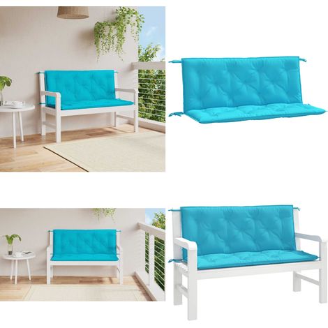 Coussins de banc de jardin lot de 2 turquoise 120x50x7 cm tissu - Coussin De Chaise - Coussin De Canapé - Coussin D'extérieur - Coussin Décoratif - Coussin Confortable - Home & Living