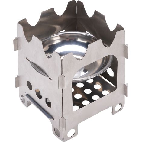 Réchaud de camping multifonctionnel en acier inoxydable haute efficacité 3 en 1, fonctionnant au bois, à l'alcool et au gaz, équipement de cuisine de plein air portable (1/5)